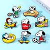 /8Pcs Cartoon White Puppy Dogs Enameled Brooches Cute Animal Lapel Pins Fashion Jewelry Accessories Set Gift For Friends