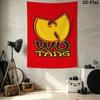 Tenture murale du clan Wutang Accrochage mural esthétique Couverture en tissu imprimé Tapisseries décoratives Pour chambre à coucher Salon Décoration de la maison