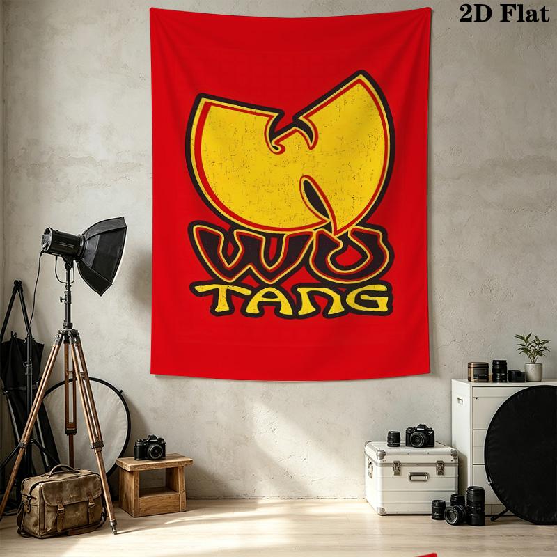 Tenture murale du clan Wutang Accrochage mural esthétique Couverture en tissu imprimé Tapisseries décoratives Pour chambre à coucher Salon Décoration de la maison