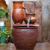 Retro Handmade Ceramic Waterfall Pot: Ancient Fish Farming Water Feature for Courtyard Landscapes
