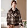 Women's Autumn Plaid Hooded Cardigan Coat