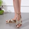 Large Size Cross Belt Platform Slippers Women's Summer TEUM Slippers Woven Belt Sandals