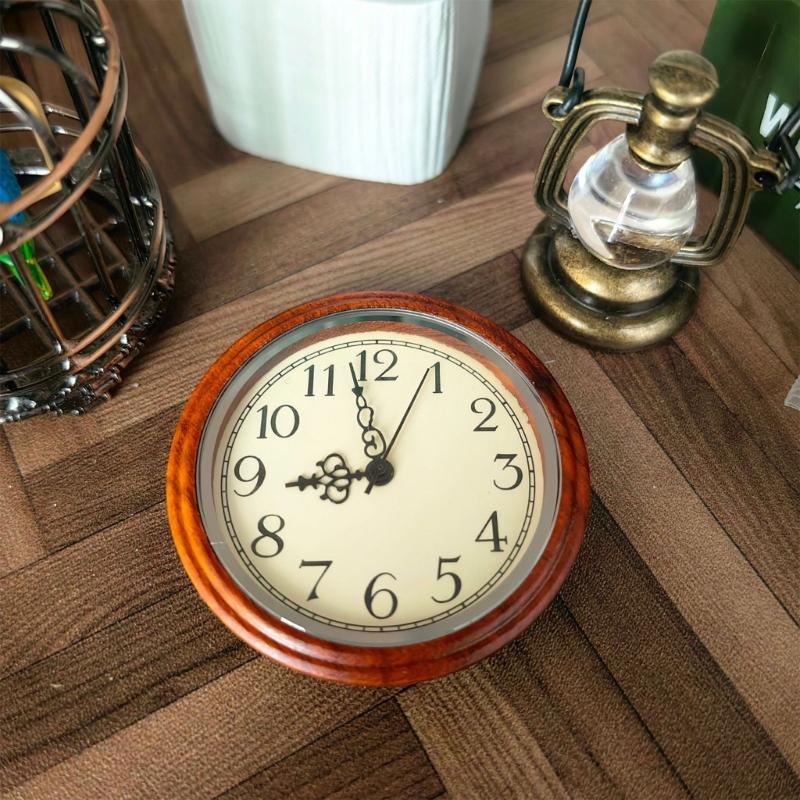 Miniature Retro European Wall Clock For Dollhouses Furniture ABS Portable And Detailed Design