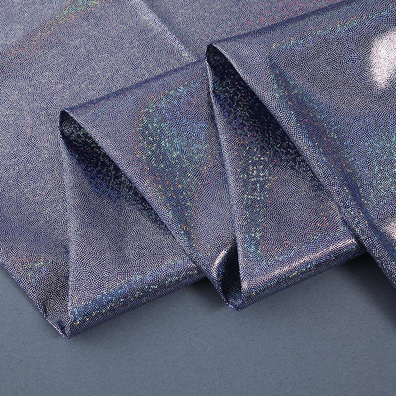 Colorful Fantasy Laser Fingerprint Dot with Gold Stamping Fabric for Stage Clothing, Tablecloths, Toys, and Christmas Decor