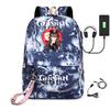 Harajuku Jugendliche Schultaschen Unisex Genshin Impact Reisetaschen USB-aufladbar Oxford Wasserdicht Notizbuch Schulterrucksäcke