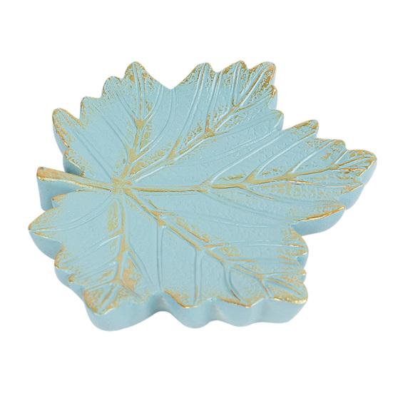 Leaf Shaped Jewelry Dish Small Ring Necklace Bracelet Holder Organizer Resin Decorative Trinket Dish Tray for Wedding Party Table Centerpiece B светло-синий