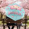 1pc smile star Automatic Open/Close Umbrella Compact Folding Umbrella with 8-Rib Shaft for Women/Men, Elegant Birthday1308S