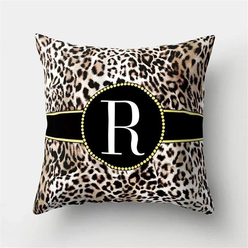 45x45cm Kissenbezug mit Leopardenmuster und 26 Buchstaben, bequemer Kissenbezug für Sofa, Stuhl, Bett, sexy Party, Hoteldekor, Wohnkultur, Kissenbezug