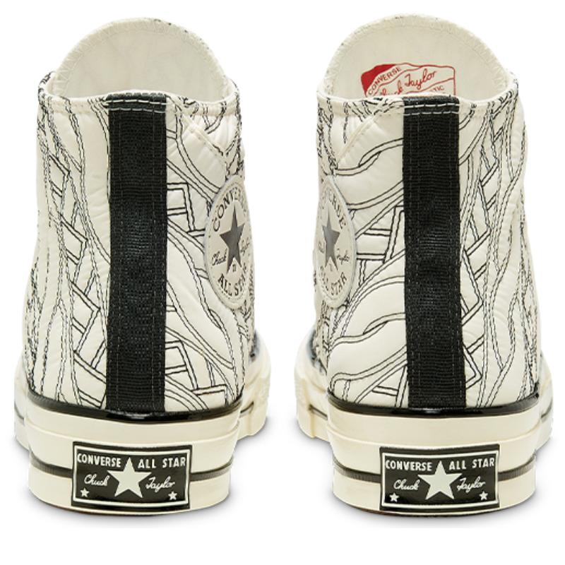 Converse 1970s Anti-Slip Shock Absorption High-Top Board Shoes Women's White Veining