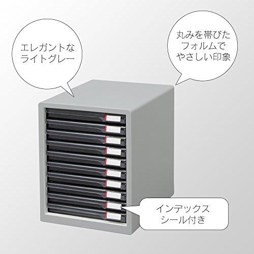 [Shallow 10 Tiers] Iris Ohyama Letter Case A4 Non-slip with rubber feet and index stickers Drawer Office Storage Desk Document Case Storage Case Envel