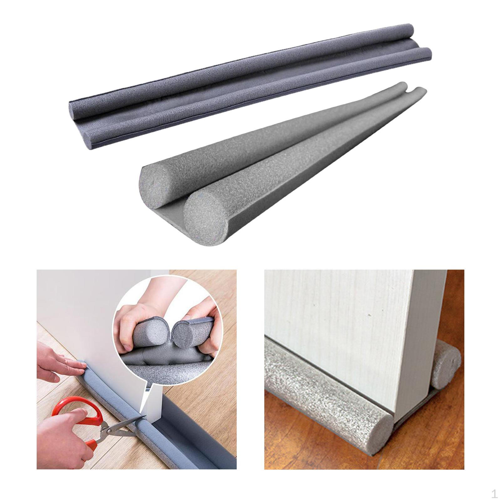 

2pcs Gray Door Bottom Cold Air Draft Stopper Soundproof Insulation Doorstop