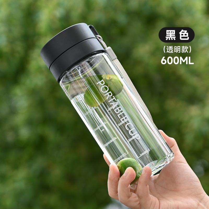 

800/600ml Frosted Cold Water Bottle Portable Sports Bottle Outdoor Bottles Gym Fitness Bottle Summer Cold Drink Bottles for Girl 600ml чёрный