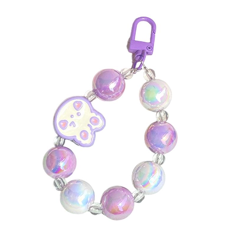 16Mm Niedlicher Hase Perlenkette Auto Schlüsselanhänger Anhänger Kopfhörertasche Kette Zubehör Anti-Verlust Seil