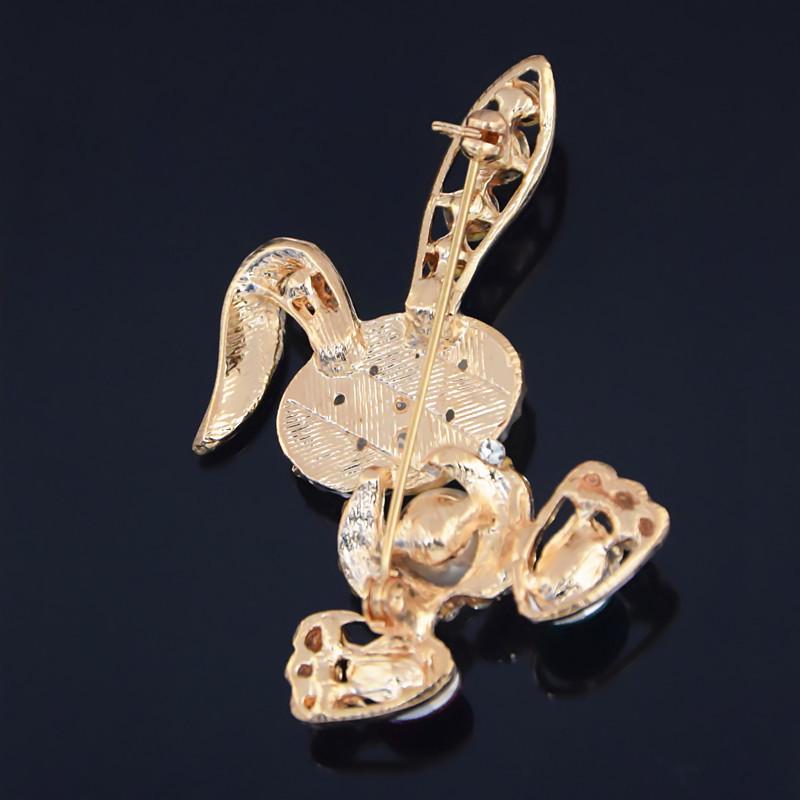 High-Grade Alloy Cat's Eye Rabbit & Magpie Brooch - Cute Lapel Pin