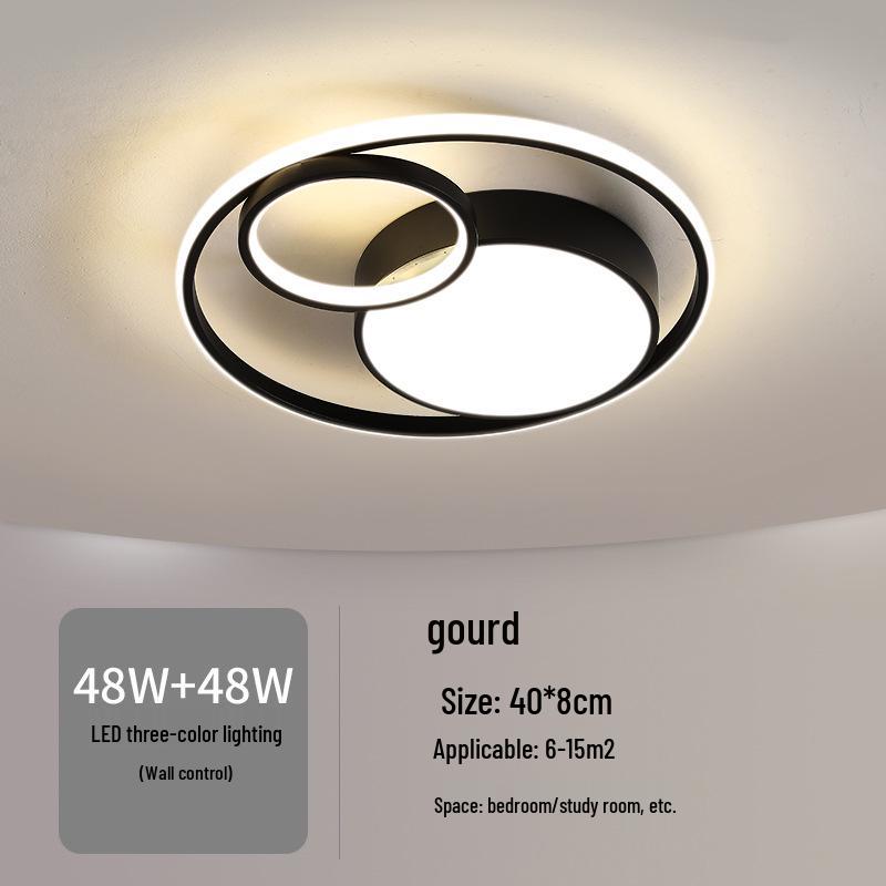 Nordic Modern LED Ceiling Light - Minimalist Black & White Design for Bedroom, Study, or Romantic Settings