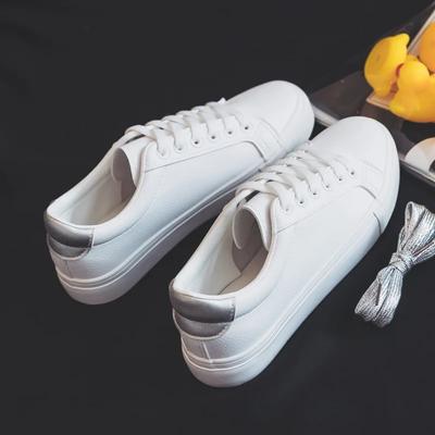 Fashion Shoes Women's Vulcanize Spring New  Classic Solid Color PU Leather  Women  White Sneakers
