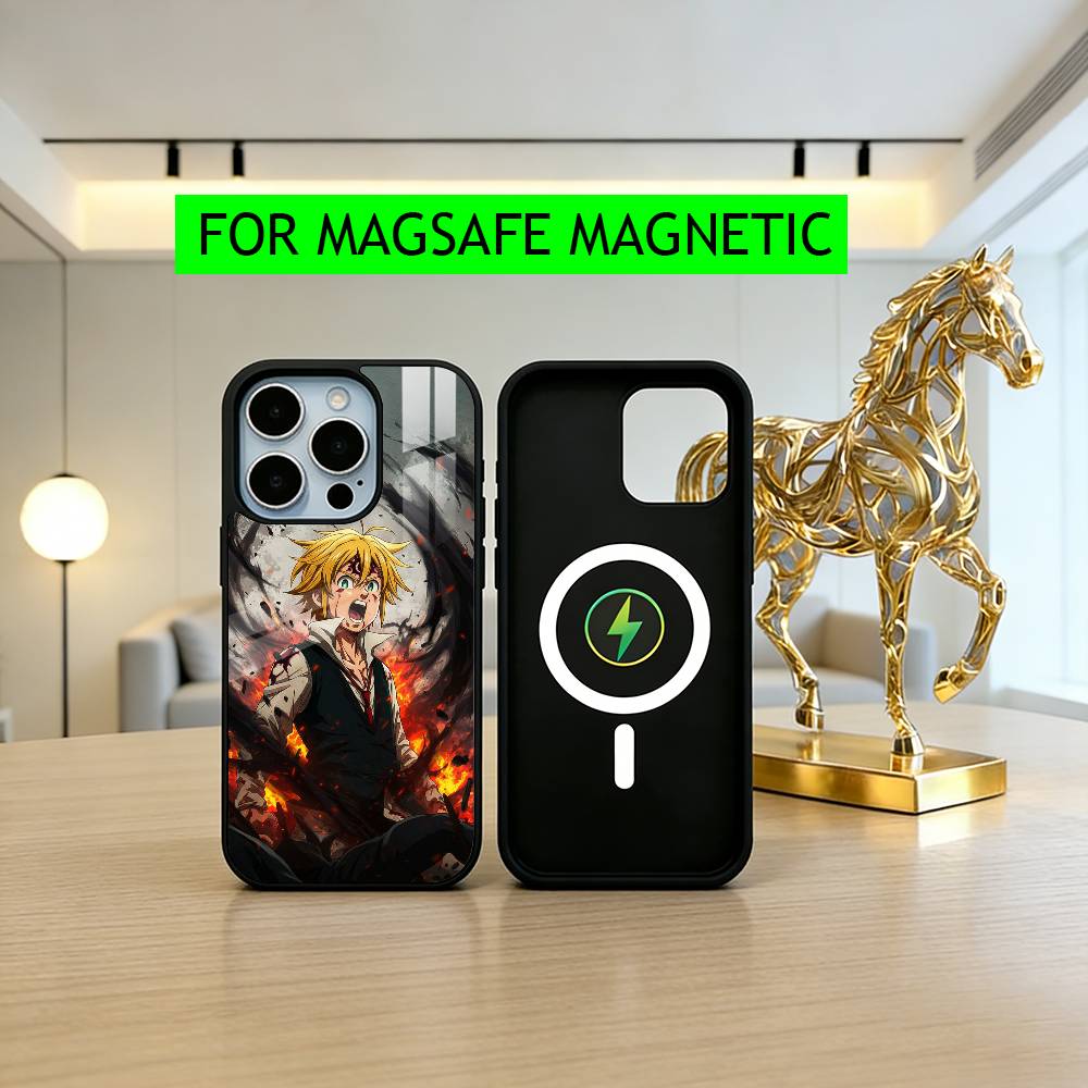 The S-Seven D-Deadly Sins M-Meliodas Phone Case For iPhone17,16,15,14,13,12,11 Plus,Pro Magnetic For Magsafe Wireless Charging