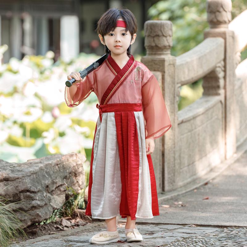 

Мальчишеский китайский костюм Тан ханьфу - наряд для выступления на Праздник середины осени 130 cm