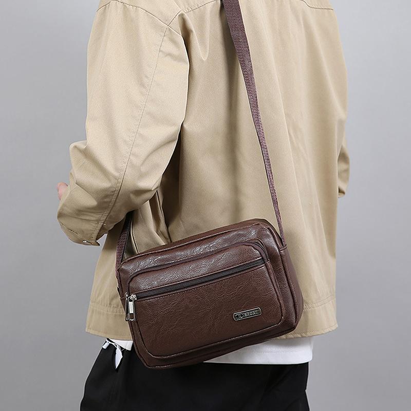 Man Messenger Bag Business Leather Bags Fanny Pack Men'S Genuine Leather Crossbody Shoulder Bags High Quality Tote
