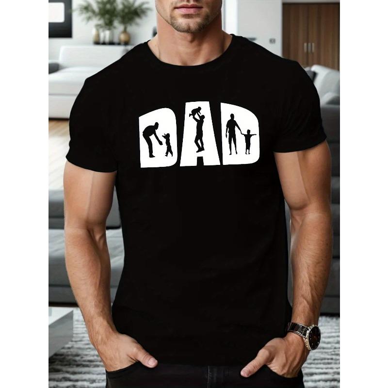 DAD Aufdruck T-Shirt, T-Shirts für Männer, Lässiges Kurzarm-T-Shirt für den Sommer