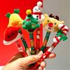 1/3/5 Stück Weihnachten Plüsch Gelstift Cartoon Schneemann Rentier Schwarze Tinte Glatt Schreibender Stift Studenten Schreibwaren Neujahrsgeschenk