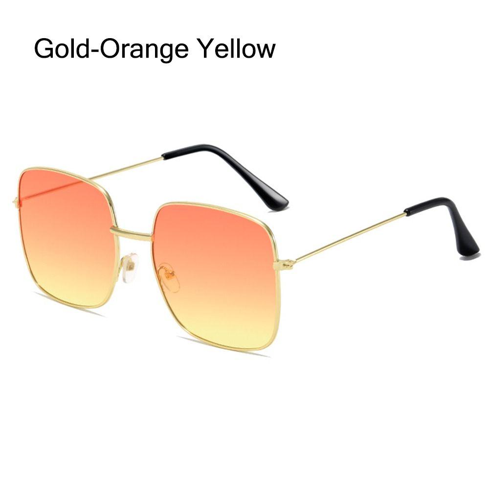Large Frame Metal Square Sunglasses Korean Style Ocean Lens Shades  for Women & Men