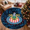 Club Deportivo Guadalajara Muster Runder Teppich, Innen-/Außenmatte, für Picknick, Spielzimmer, Schlafzimmer, Büro, Wohnzimmer, Heimdeko Teppich, Geburtstagsgeschenk