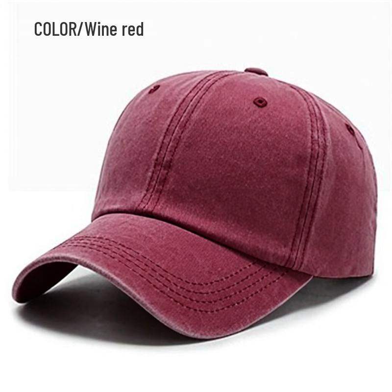 

High-End Custom Embroidered Denim Baseball Cap – European & American Style Trendy Duckbill Hat бордовый