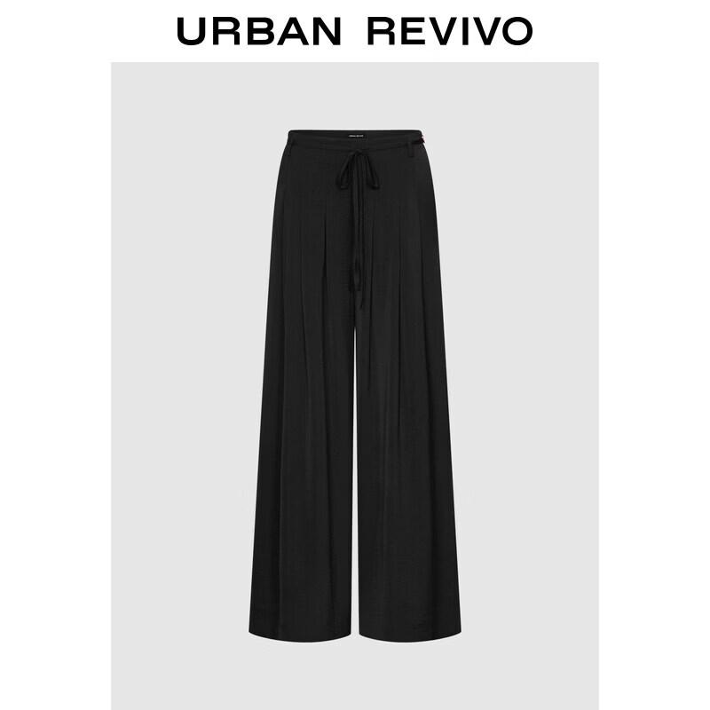 UR2026 Women s Elegant Pleated Wide-Leg Pants XXS