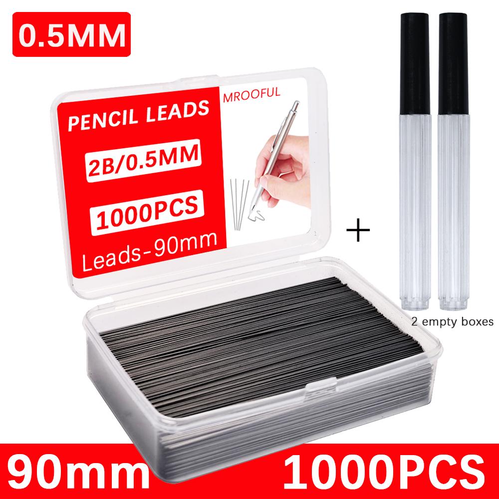 1000Pcs Mechanical Pencil Lead Core Large Capacity Replaceable Pencil Refills 0.5 0.7mm 2B Automatic Pencil Core with 2 Tubes