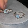 PONYKISS  Sterling Silver Star Moon Pearl Zircon Rings for Women Romantic Fine  Minimalist Opening Accessories