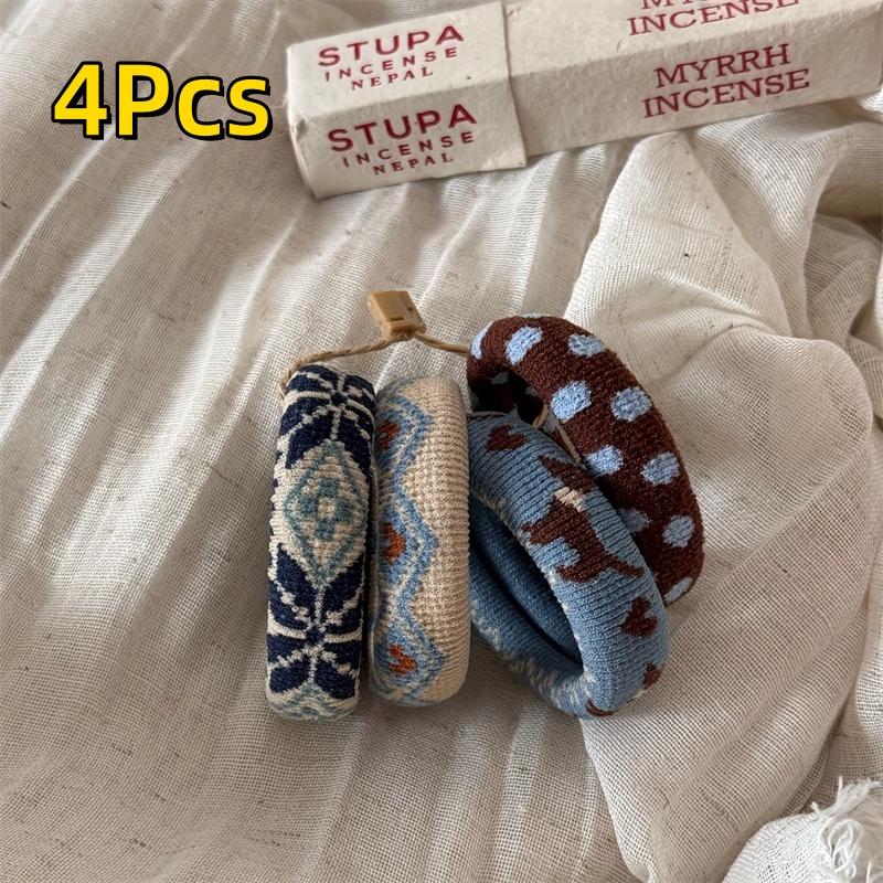 

New Korean Style Autumn Winter New Ethnic Style Terry Cloth Hair Ties Sweet Cute High Elastic Hair Ropes Cute Hair Accessories