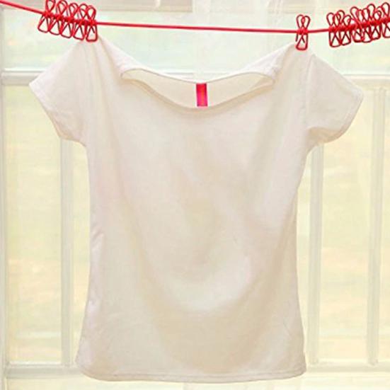 Portable Elastic Windproof Drying Clothes Hanger Clothes Line with 12 Clips