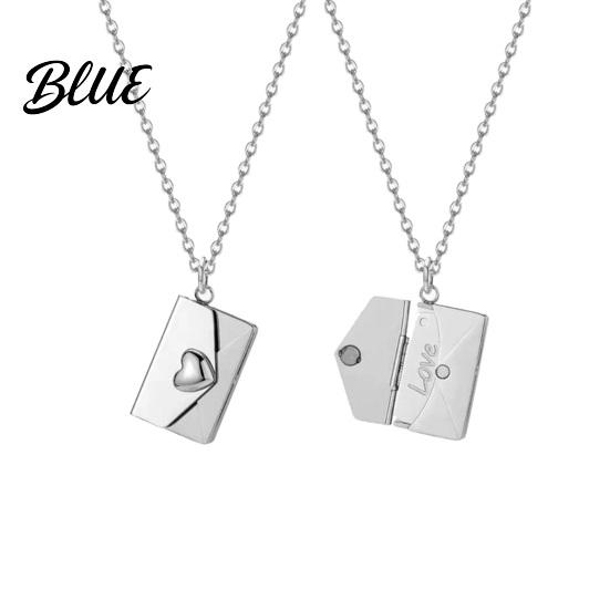 Love Letter Necklace Envelope Locket Pendant You Hidden Engraved Jewelry