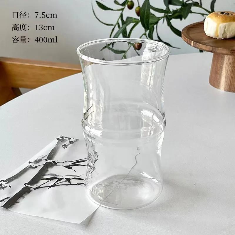 

1/2/4/6 шт. термостойкий бамбуковый кофейный стакан для воды в китайском стиле в форме бамбука, симпатичная чашка для холодного напитка, молока, латте 1 PCS