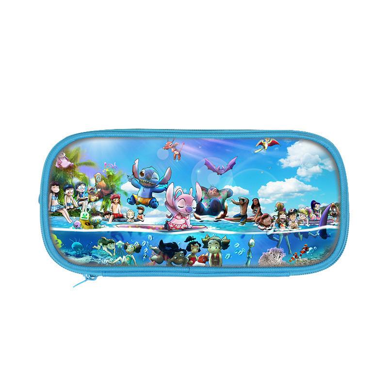 Stitch Childrens Double Layer Pencil Case With Polyester Storage For School Supplies