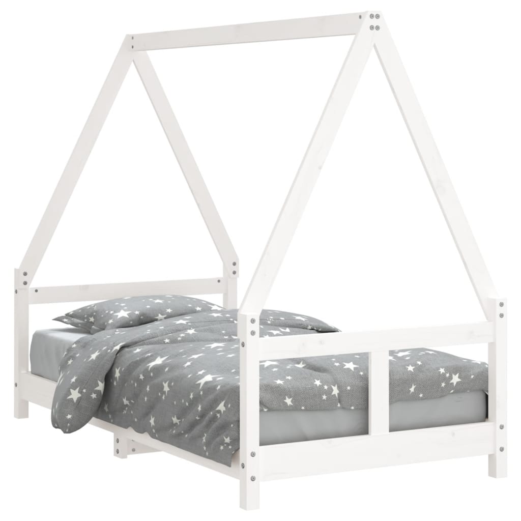 Children S Bed White 80x160 Cm Solid Pine Wood