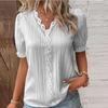 Fashion Women Summer European American Style Holiday New Hollow Short Sleeved Shirt