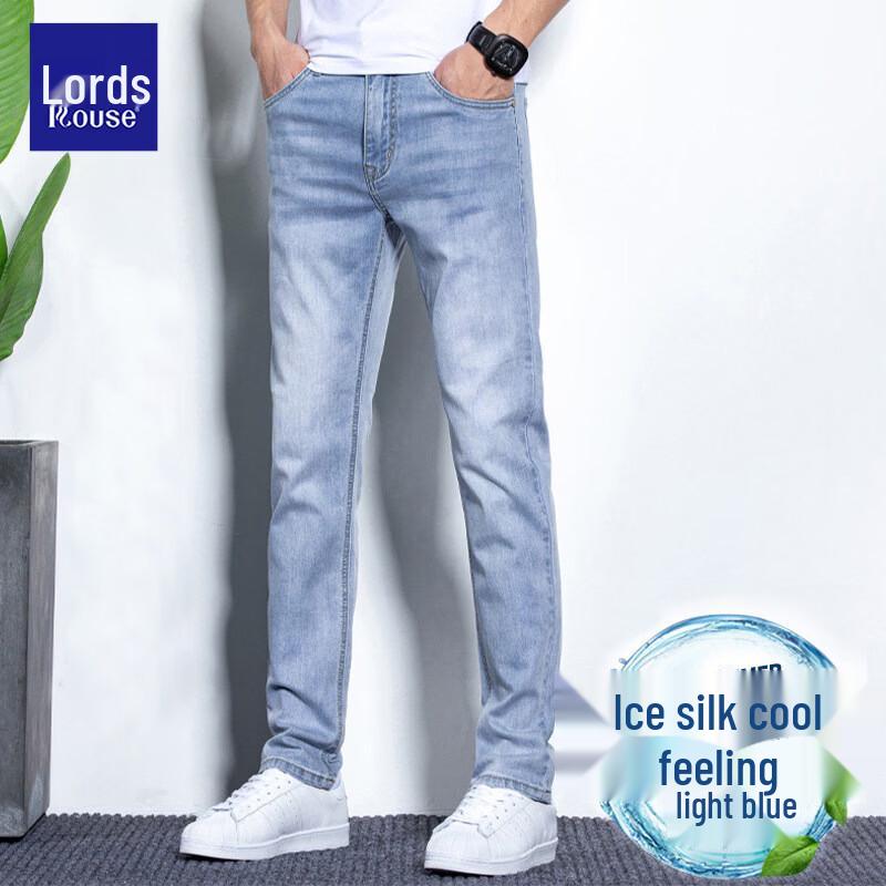

Luozhi Men s Tencel Denim Straight-Leg Jeans 29