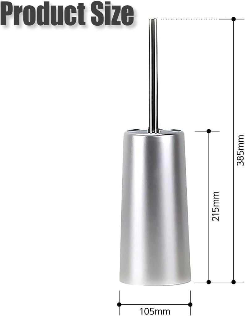EINEY Toilet Stilvolle Edelstahl-Toilettenbürste für schlanke Bürste und Etui enthaltene Bürste, Reinigung, rostbeständig, kompakt, Aufbewahrung, Halter, (Silber)