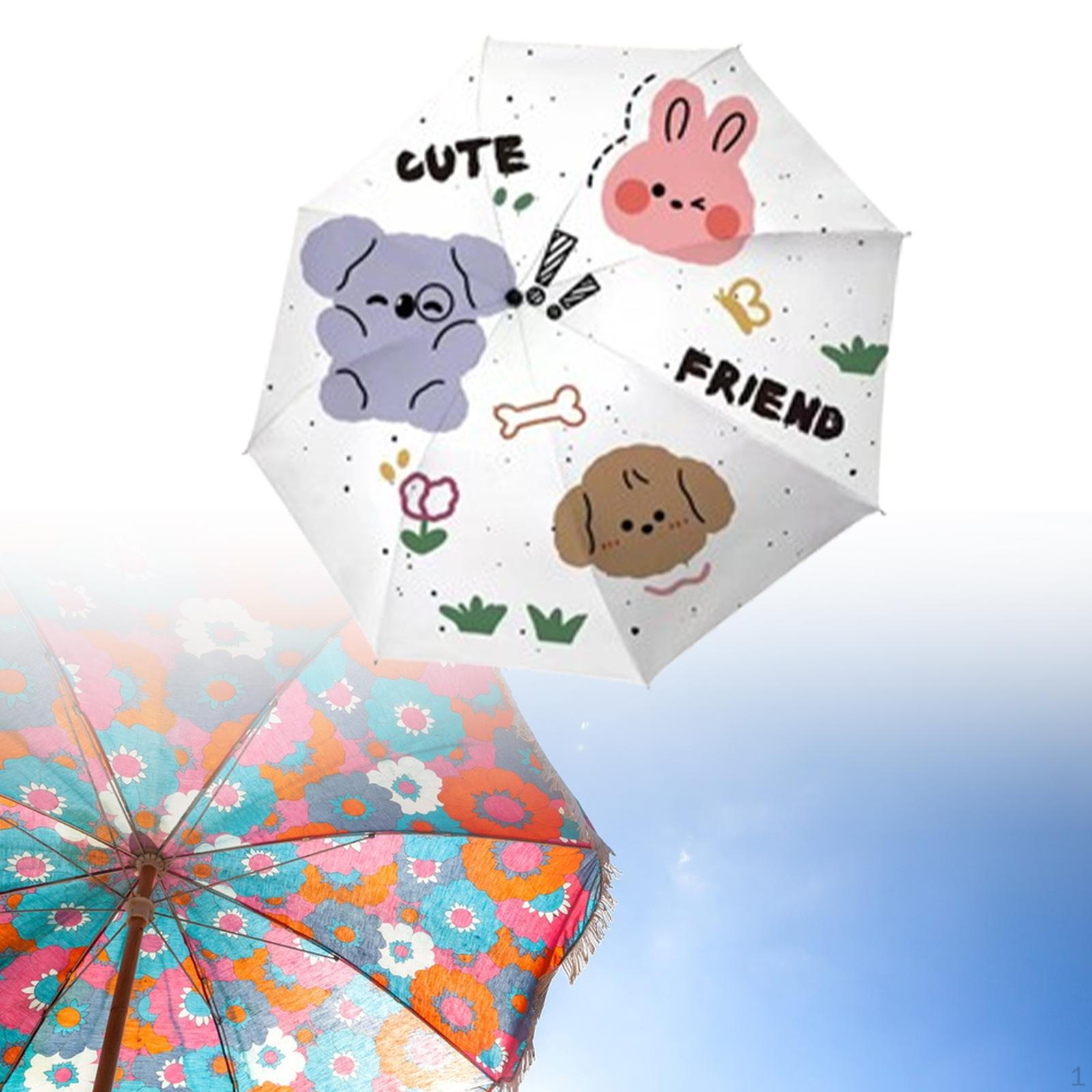 

Складной зонт большой 4 компактный всепогодный дорожный солнце дождь Happy Friend