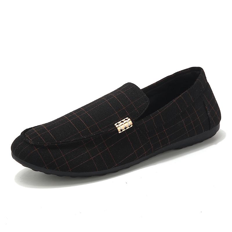 Social Guy Men's Slip-On Canvas Loafers - Casual Earth-Tone Trendy Shoes