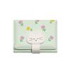 PU Leather Flower Printed Wallet Portable Three Fold Wallet Coin Purse Short Leather Purse  Travel