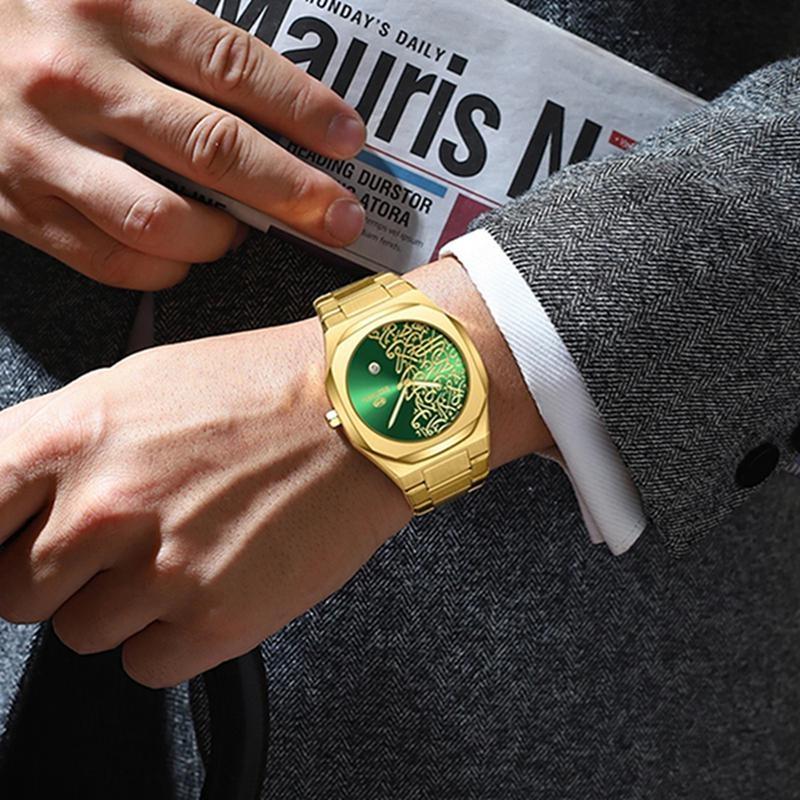 Herren Golduhren Top Marke Luxus Edelstahl Uhrenarmband Hohe Qualität Herrenuhr Kreatives Design Datum Armbanduhr