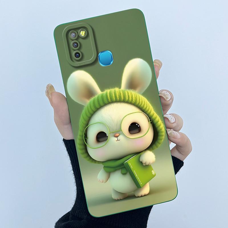 For Infinix Hot 10 Lite Smart 5 Hot 11 G37 10S 10T 10i Case Lovely Cartoon Cat Liquid Silicone Soft Shockproof Back Cover Capa