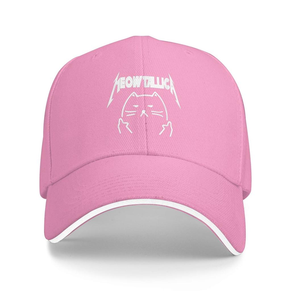 Meowtallica Rocking Black Cat Guitarist Baseball Caps Snapback Baseball Hats Breathable Casual Casquette Outdoor Unisex