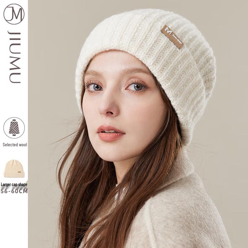 

JIUMU Women s Thickened Wool Knitted Beanie Hat
