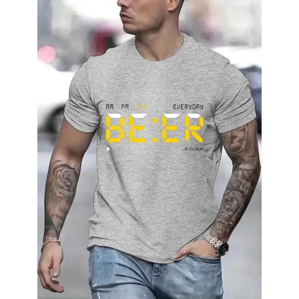 It Is Beer Time T Shirt for Men Vintage T-Shirt O- Neck Classic Man Clothes Oversize Tops Fashion Harajuku Mens Summer Clothing