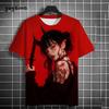 Men T-Shirt Japanese Manga Girl Style Print T-Shirt Fashion Breathable 3D Print