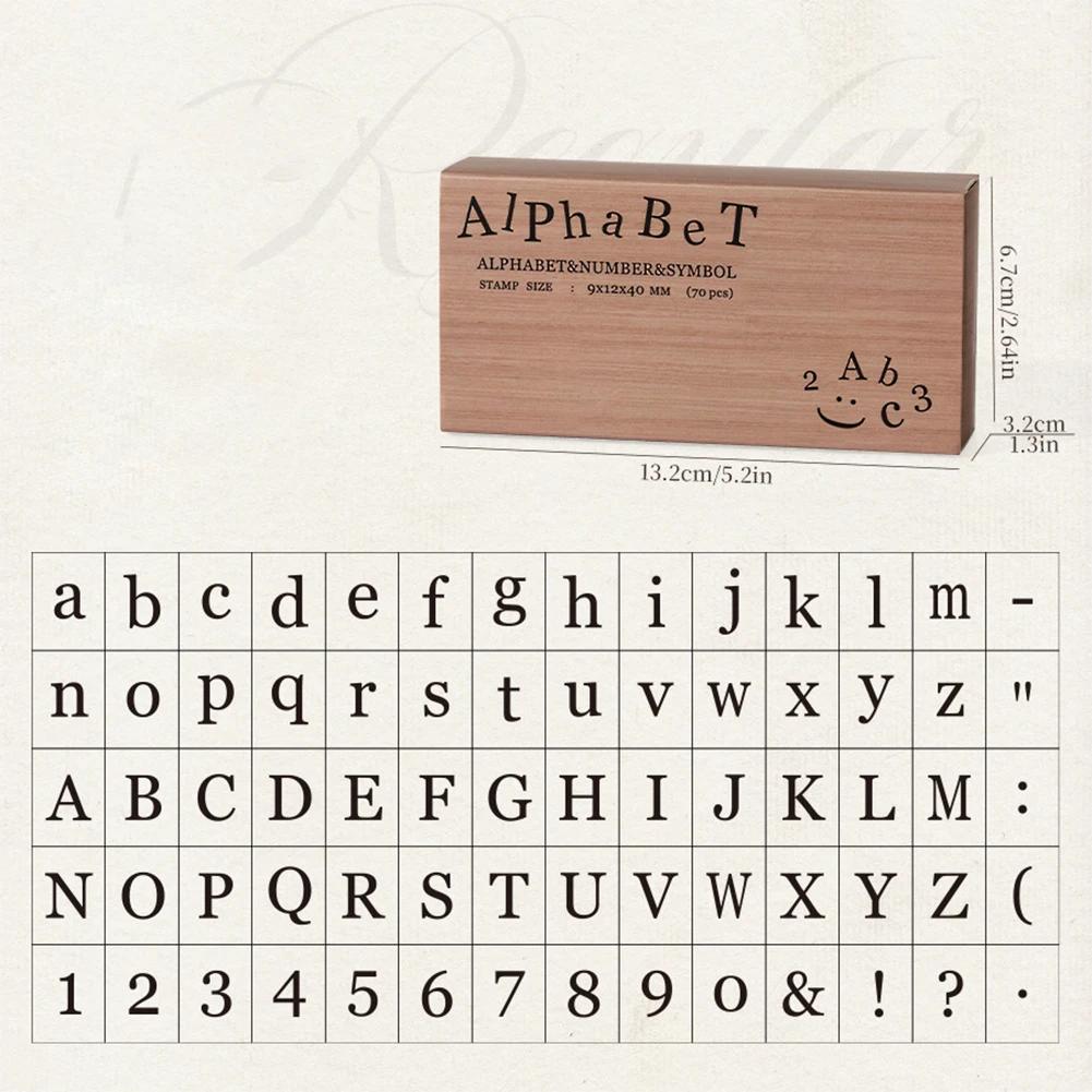 

70Pcs/set English Letters Numbers Wooden Rubber Stamps Sets DIY Rubber Stamp for Card Making Journal Scrapbooking Supplies